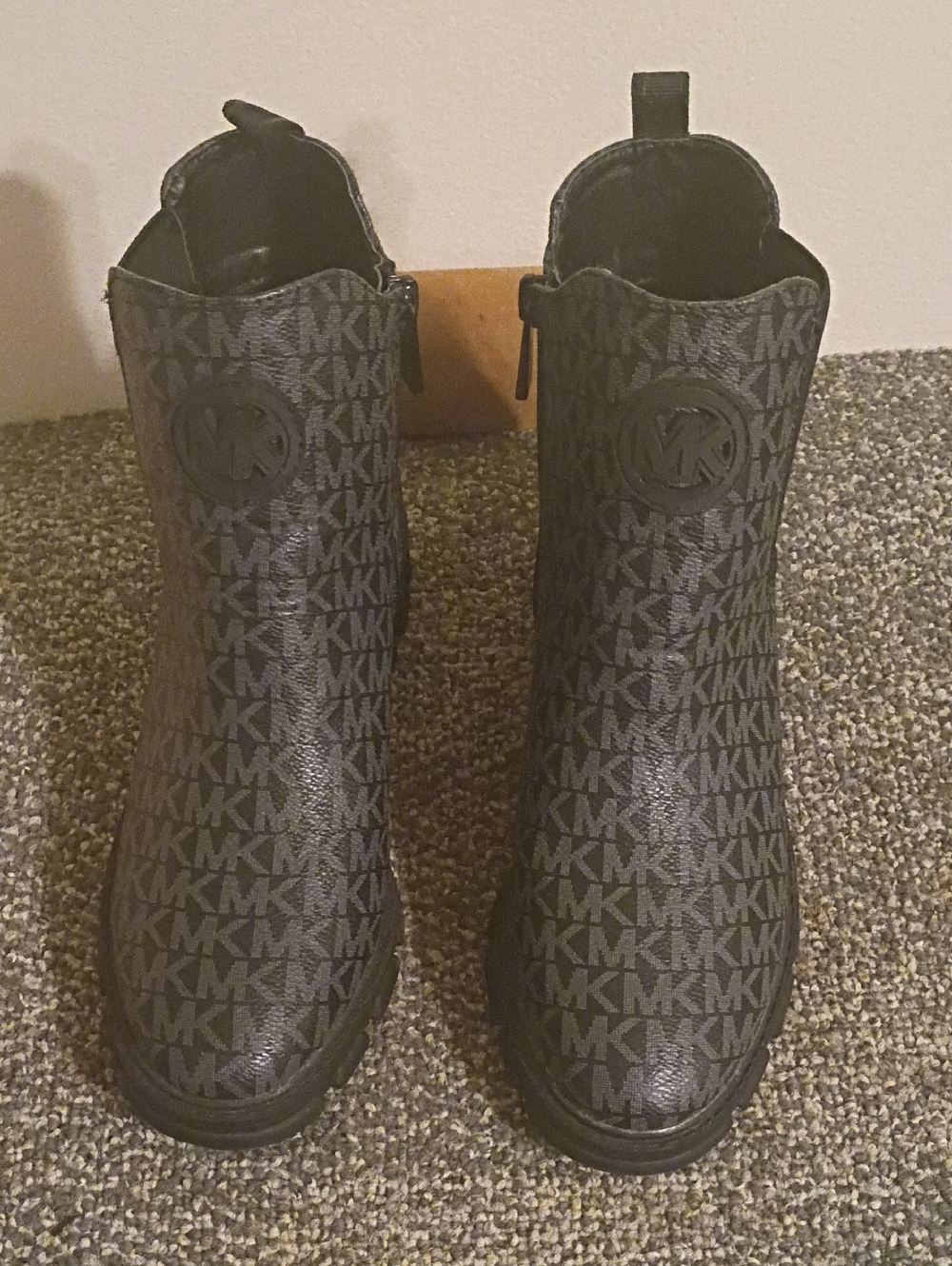 Michael Kors Black MK Monogram Ankle Boots